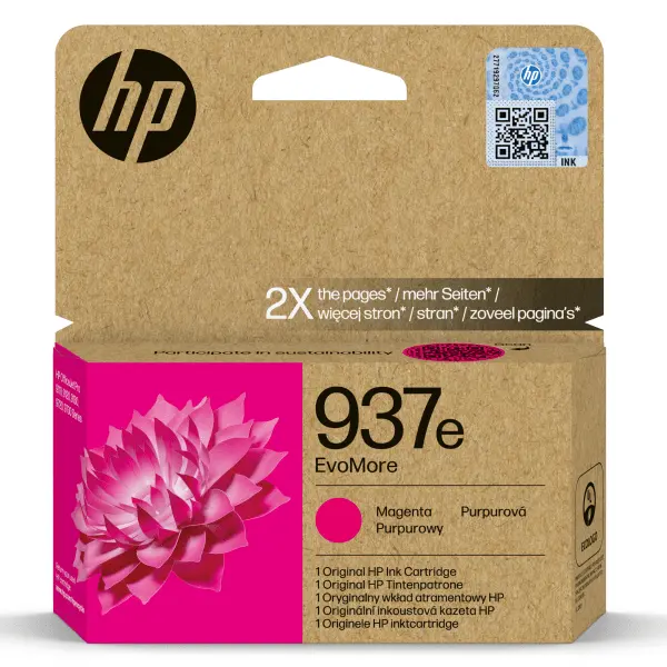 Оригинальный HP 937e Чернила - Пурпурный